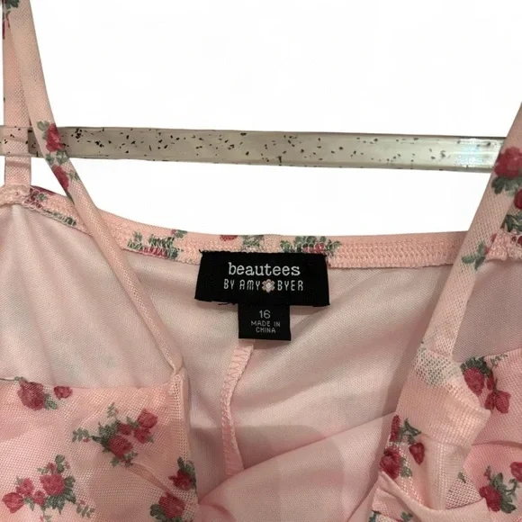 NWOT Beautees Pink Floral Slip Dress - Picture 5 of 5